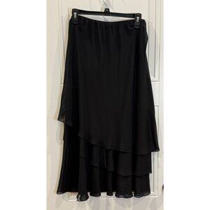 Vintage Alex Evenings Ruffle Chiffon Midi Skirt EUC Cocktail Dressy Flowy